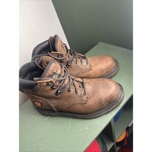 Timberland Pro Pit Boss 6 inch Men's 10 Steel Toe Work Boot  Brown Leather 33034
